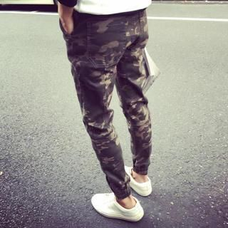 Bay Go Mall Camouflage Print Slim-Fit Pants