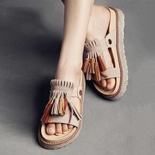 MIAOLV Fringed Platform Sandals