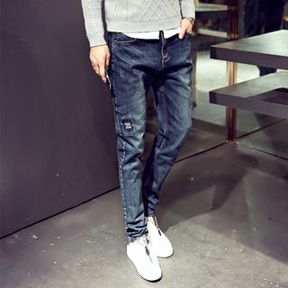 MRCYC Washed Distressed Slim-Fit Jeans