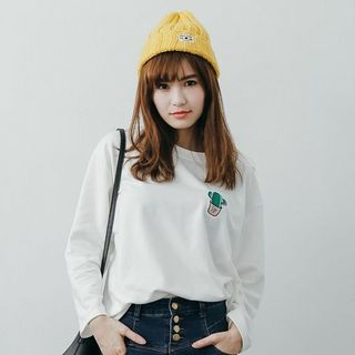 Tokyo Fashion Embroidered Long-Sleeve Top