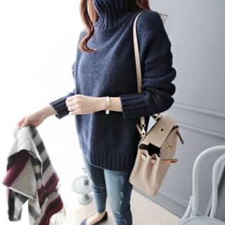 DAILY LOOK Turtle-Neck Wool Blend Knit Top
