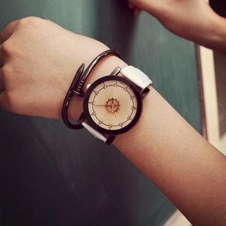 Tacka Watches Faux Leather Strap Watch