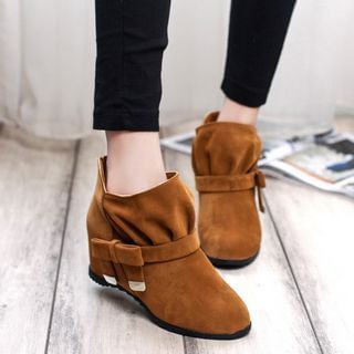 One100 Bow-Accent Hidden-Heel Ankle Boots