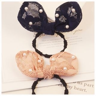 Miss Max Faux Pearl Rabbit Ear Hair Tie