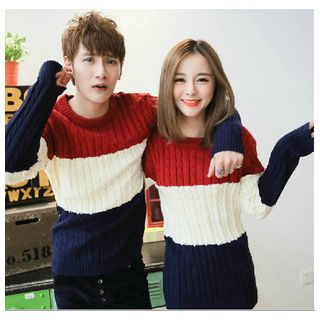 Azure Couple Colour Block Sweater