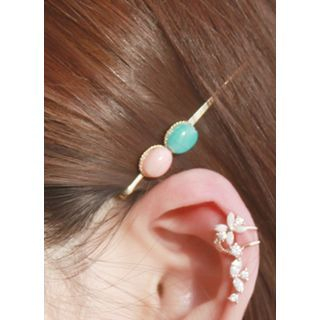 kitsch island Colored Crystal Stone Hair Pin