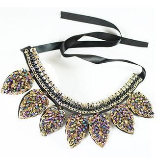 Ticoo Rhinestone Crystal Collar Necklace