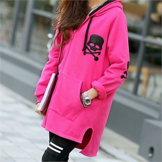 PIPPIN Hooded Skull Patched Zip-Up Jacket