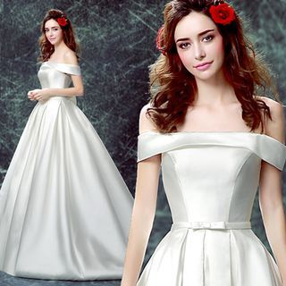 Angel Bridal Off-Shoulder Evening Gown
