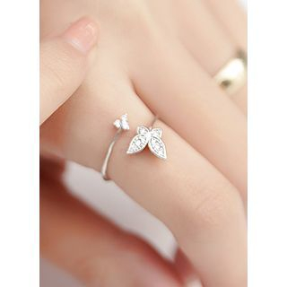 kitsch island Rhinestone Butterfly Open Ring