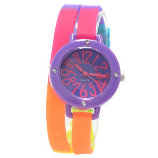 Collezio Plastic Case With Silicone Band Watch Multi Color - One Size