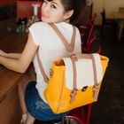 Color-Block Twist-Lock Satchel