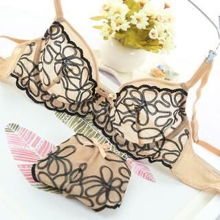 HYG Lingerie Set: Lace Sheer Bra + Panties