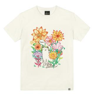 the shirts Floral Cat Print T-Shirt
