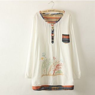Moricode Embroidered Long-Sleeve Top