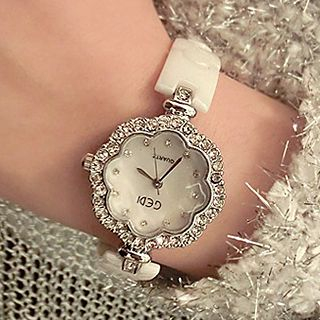 Nanazi Jewelry Austrian Crystal Flower Bracelet Watch