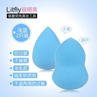 Litfly Foundation Sponge (Lightbulb + Tear Drop) (Pale Blue) (2 pcs) 2 pcs