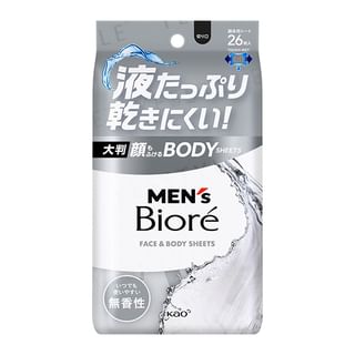 Kao Men's - Biore Face & Body Sheet Fragrance-Free 26 Pcs