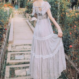 Short-sleeve | Strapless | Wireless | Dress | Lace