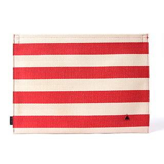 LIFE STORY Stripe Zip-Lock Pouch Red - One Size