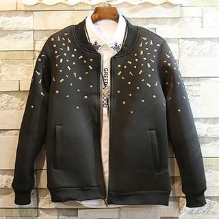 Rockedge Fleece-Lined Studded Zip Jacket