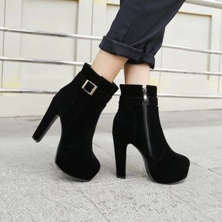 Shoes Galore Chunky Heel Platform Ankle Boots