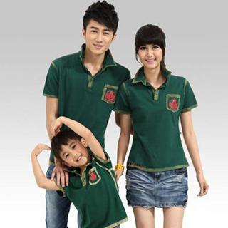 Igsoo Print Couple & Kids Short-Sleeve Polo Shirt