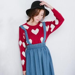 CatWorld Heart-Print Knit Top