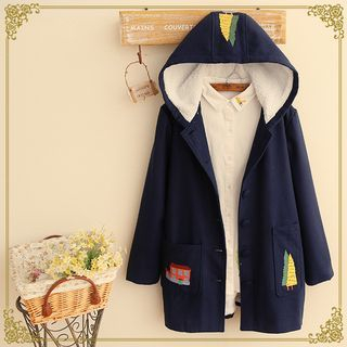 Fairyland Hooded Embroidered Long Jacket