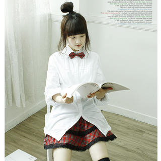 Lace Trim Check Skirt