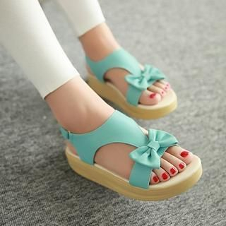 JY Shoes Bow-Accent Platform Sandals