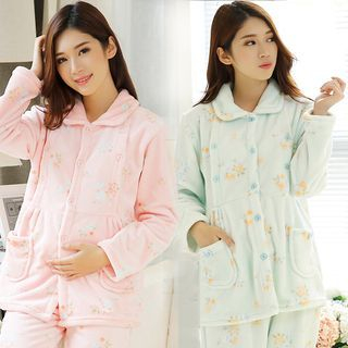 GESTA Maternity Pajama Set: Long-Sleeve Nursing Top + Pants
