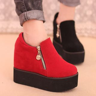 IYATO Platform Hidden Wedge Ankle Boots