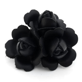 t. watch Black Leather Flower Charm
