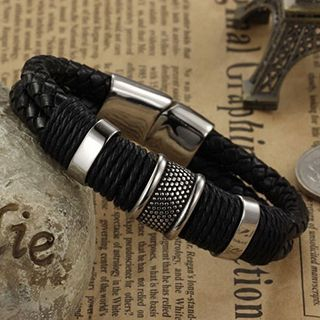 Andante Genuine Leather Woven Bracelet