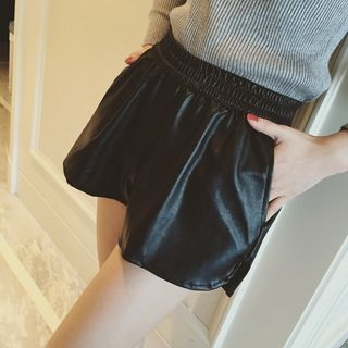 Colorful Shop Faux-Leather Shorts