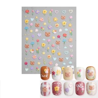 Meko - Embossed Nail Stickers C 1 Pc