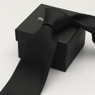 Romguest Striped Neck Tie (8cm) Black - One Size