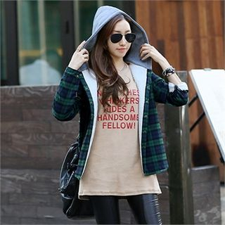 PIPPIN Hooded Fleece-Lined Plaid Shirt