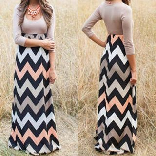 joELLE Zigzag Print Panel Maxi Dress