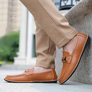 NOVO Genuine Leather Buckled Loafers