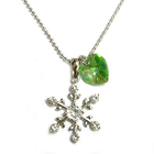 Mezzo-Forte – Snowy Concerto Necklace with Light Green Swarovski Crystal Butterfly