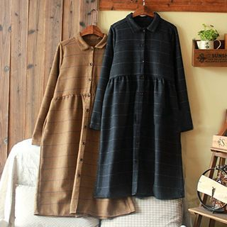 tete Long-Sleeve Check Shirtdress