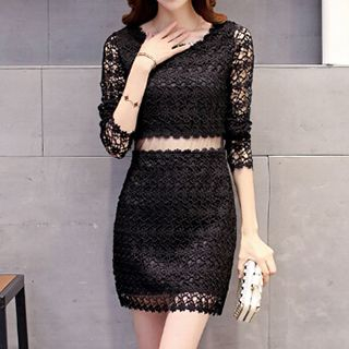 Romantica Long-Sleeve Lace Dress