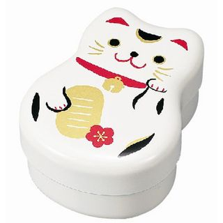 Hakoya Hakoya Maruko 2 Layers Lunch Box White Cat