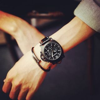 InShop Watches Faux-Leather Strap Watch