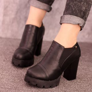 IYATO Chunky Heel Platform Ankle Boots