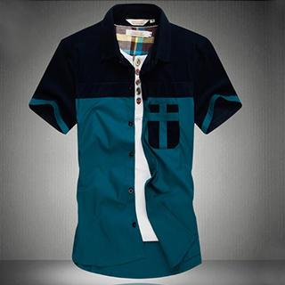 Gurun Vani Short-Sleeve Color-Block Shirt