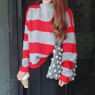 Hamoon Striped High Neck Sweater