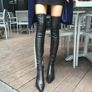 Hipsole Faux-Leather Over the Knee Boots
